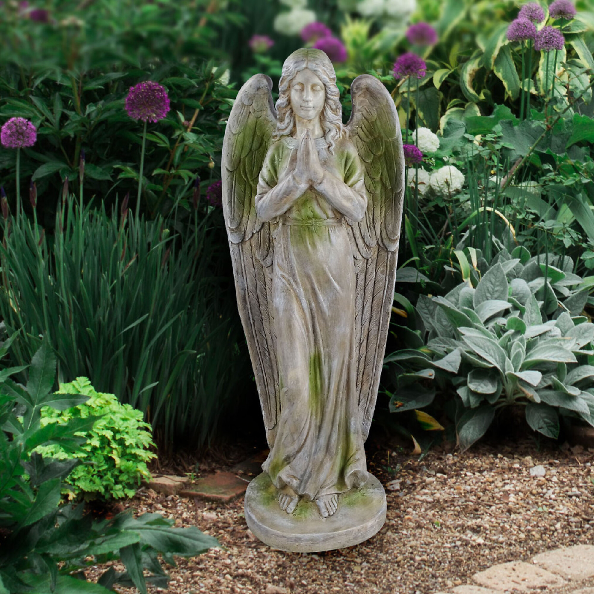 Alpine Corporation, Old World Praying Angel Statue with Mossy Finish, Model# QFC101-201